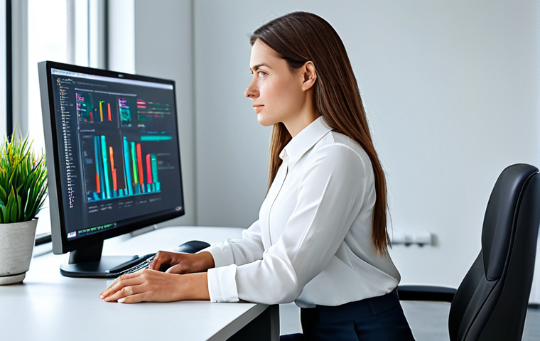 **

"A professional female software engineer in a modern, brightly lit office, wearing a fully clothed business casual outfit (dress pants and a blouse), working at her computer, perfect anatomy, well-formed hands, natural pose, appropriate attire, safe for work, professional."

**