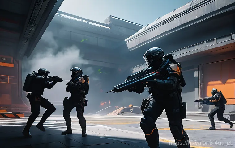 발로란트 스킬 메타 분석 - **Valorant Team Pushing Ascent Site B:** A dynamic, wide shot of a Valorant team executing a coordin...