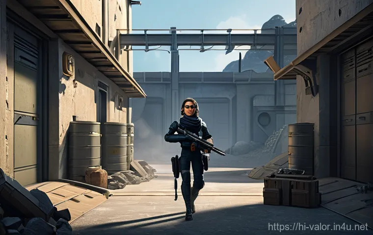 발로란트 최고의 맵 위치 - **Prompt 2: Icebox Vertical Advantage with a Sentinel**
    "On the snowy, industrial Valorant map I...