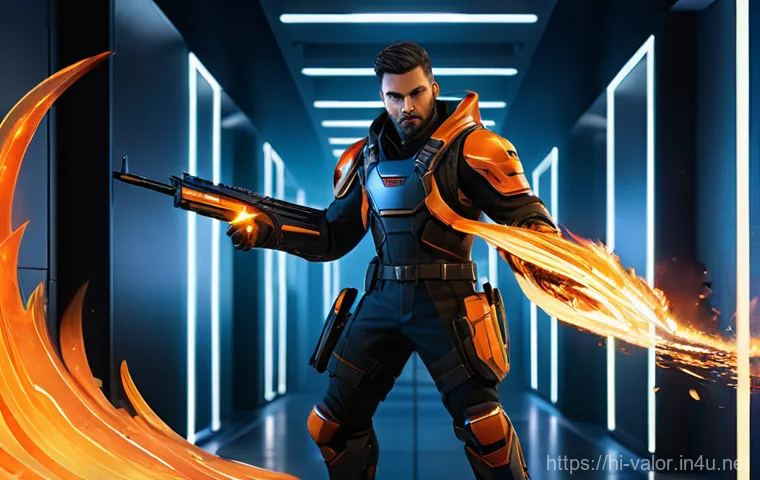 발로란트 초보자가 자주 묻는 질문 - Image Prompt 1: Phoenix's Fiery Entry**