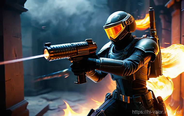 발로란트 총기별 리뷰 콘텐츠 - **Prompt 2: Operator Standoff on Icebox Mid**
    "A male Valorant agent, such as Cypher or Sova, in...