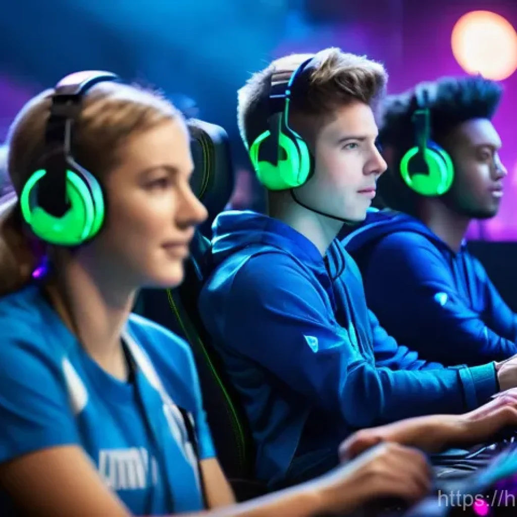 발로란트 전용 이벤트 티켓 정보 - **Prompt:** A diverse group of young adults, both male and female, intensely focused on their gaming...