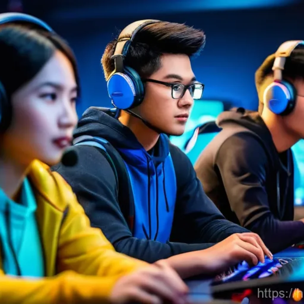발로란트 아시아 서버 특징 - **Prompt:** A dynamic and intense scene capturing the essence of competitive Valorant gaming on an A...