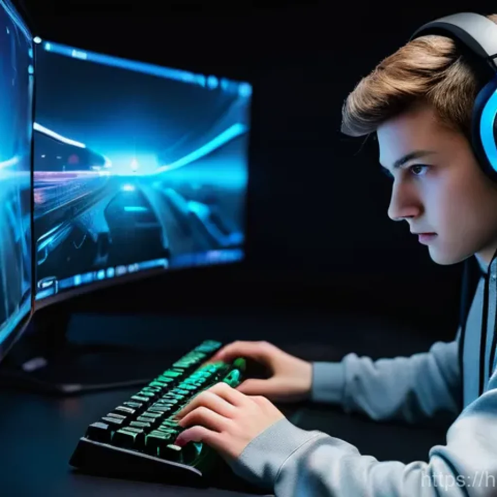 발로란트 에임 트레이너 추천 - **Focused Aim Training Session**
A young, determined gamer, wearing a comfortable, casual hoodie...