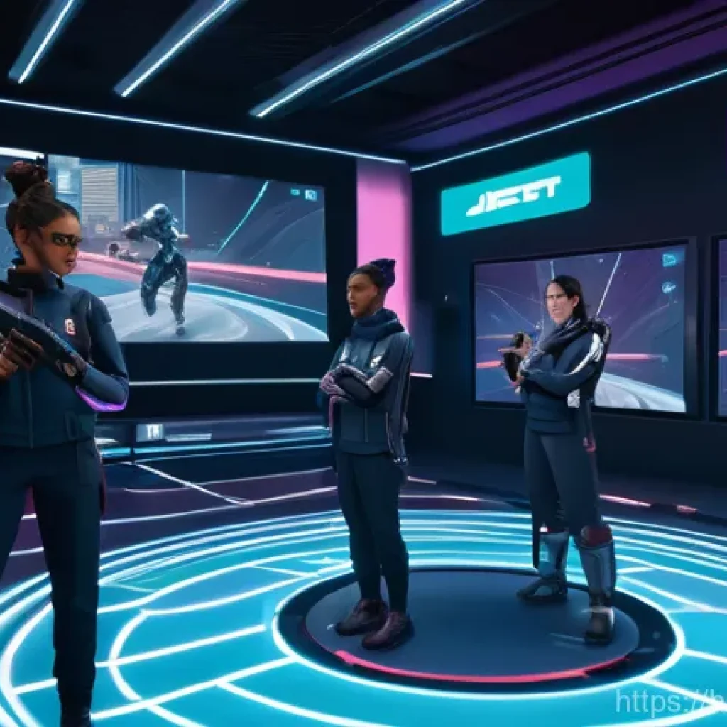 발로란트 유저 피드백 반영 콘텐츠 - **Prompt:** A dynamic, semi-realistic illustration of Jett, a female agent from Valorant, mid-dash a...